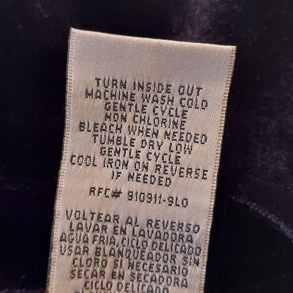 Vtg 90s Velvet Burnout Cropped Cardigan Large Goth Romance Moody Whimsygoth - Picture 8 of 10